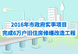 2016年市政府实事项目完成6万户旧住房修缮改造工程