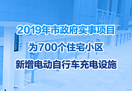 2019年市政府实事项目为700个住宅小区新增电动自行车充电设施